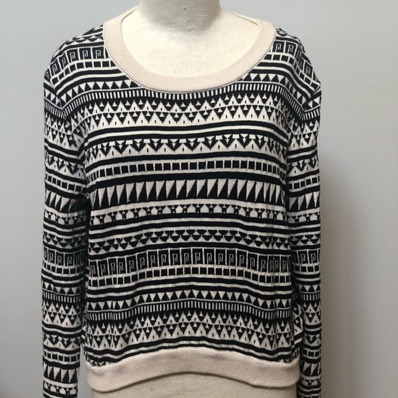 𝅺bcbg Generation black and cream sweater‎ size M/L - Picture 1 of 9